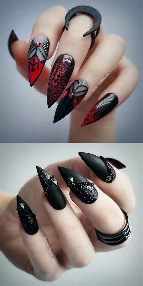 Red witchy nails